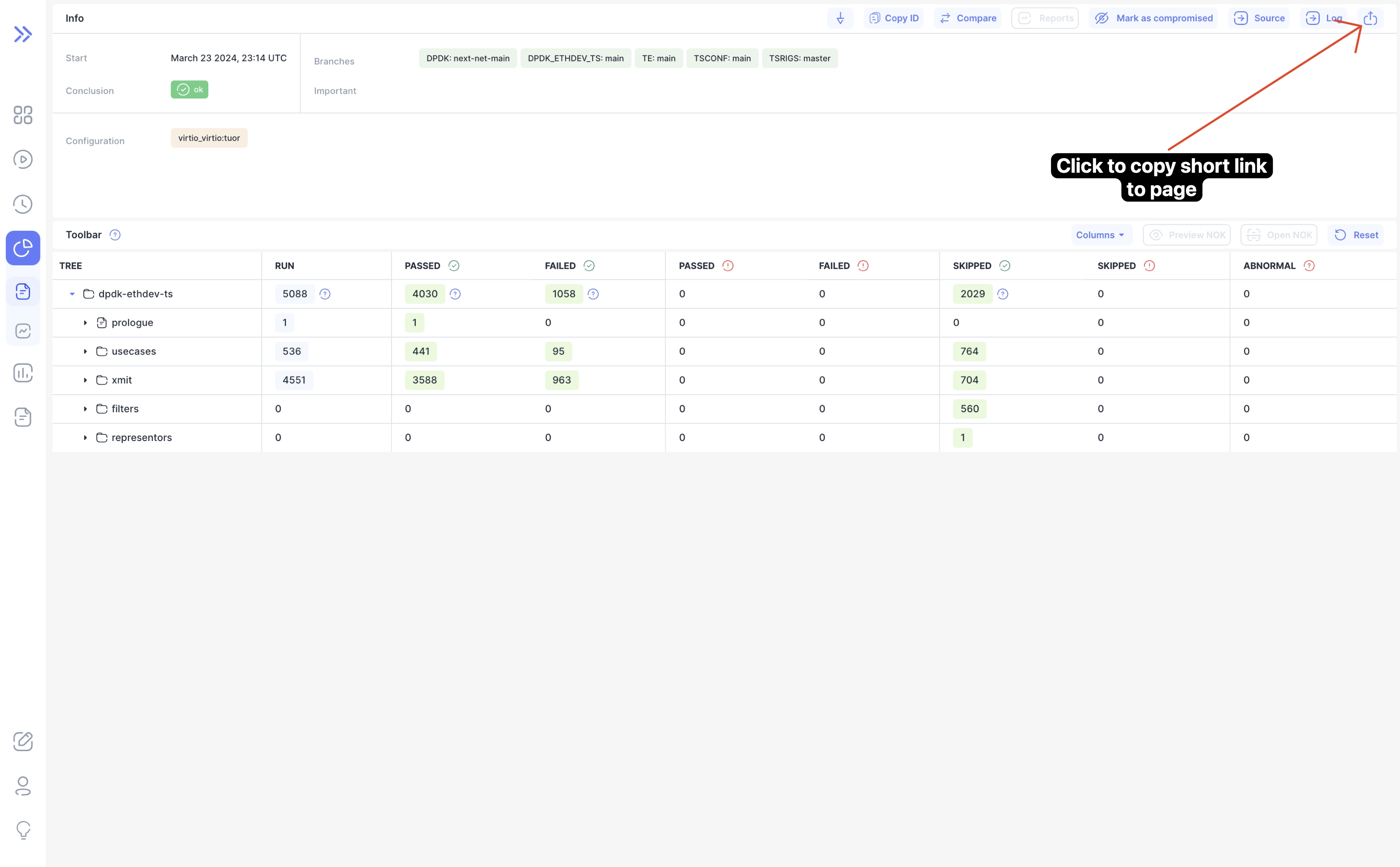 Copy Link Button Run Page